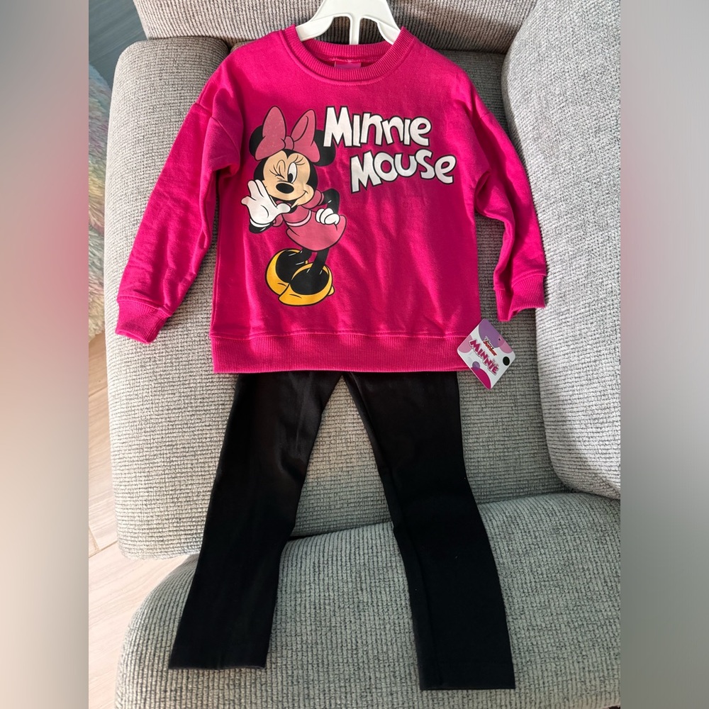 MINNIE MOUSE * Licensed DISNEY JUNIOR Sweatshirt and Legging Set TODDLER Girl 4T